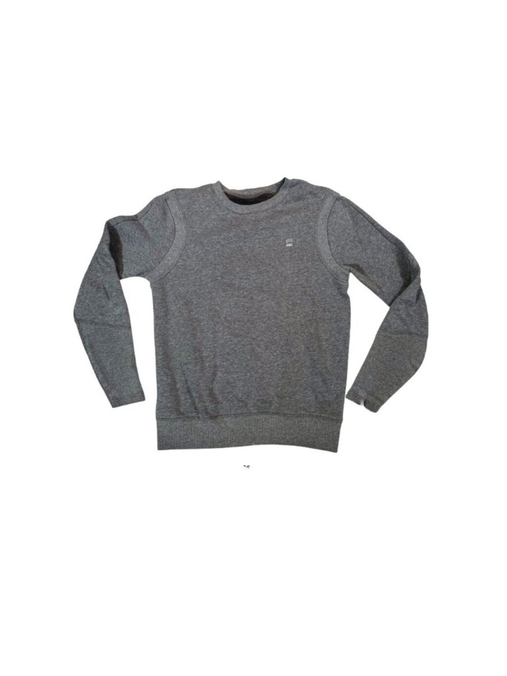 G-Star Raw Mens Sweatshirt Med Crew Gray Pullover Crew Neck Ribbed Long Sleeve